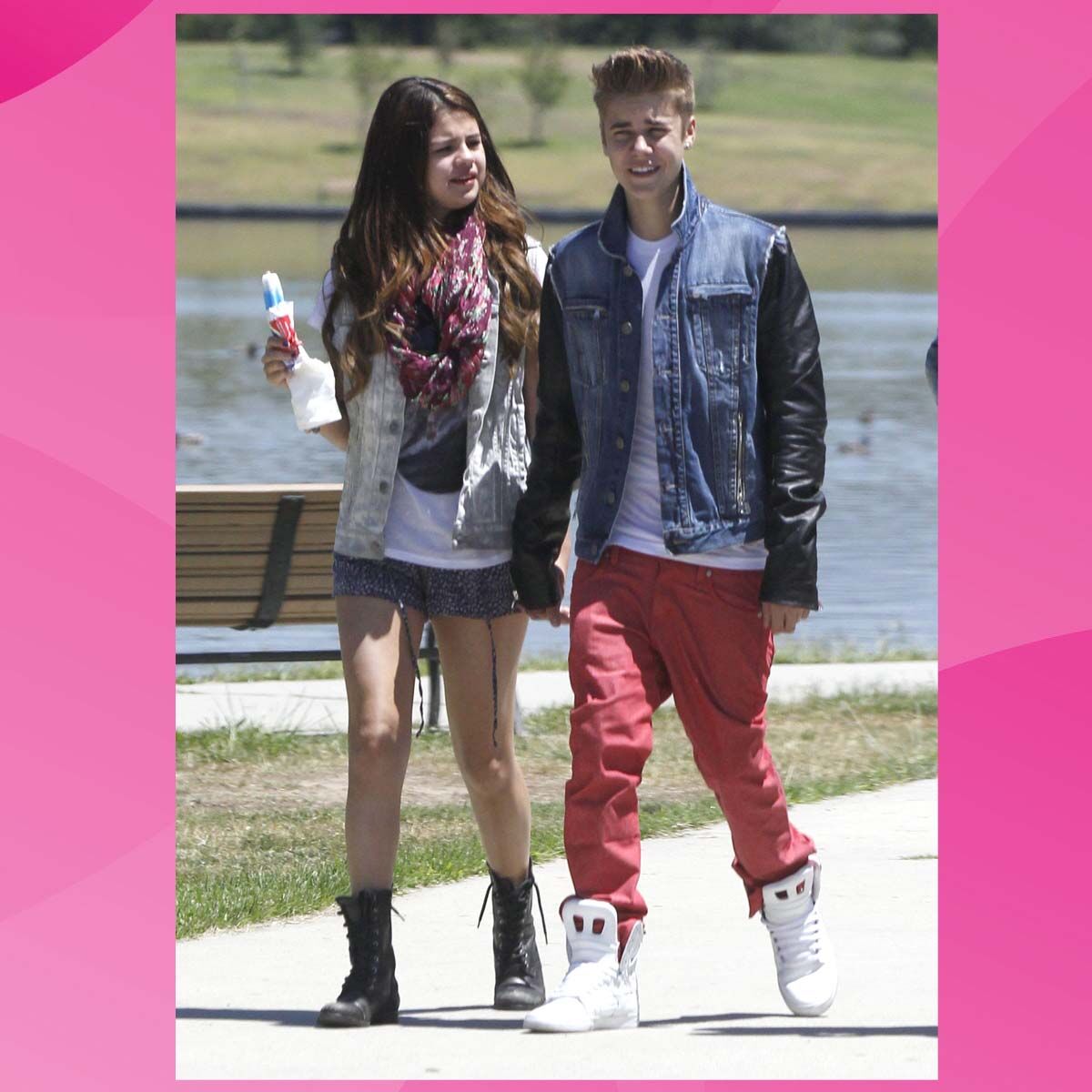 <h2> Justin Bieber y Selena Gómez </h2> 1